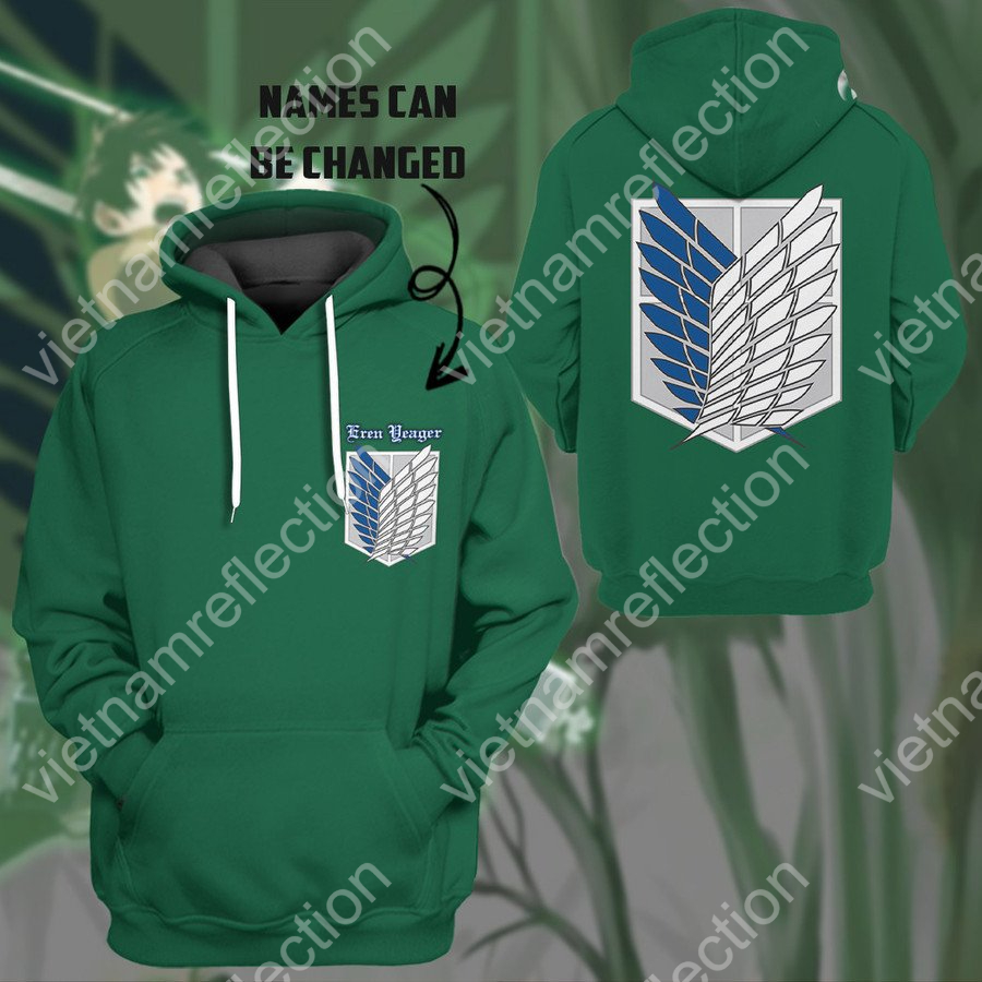 Personalized Attack On Titan Scouting Legion Green Version 3d hoodie t-shirt apparel