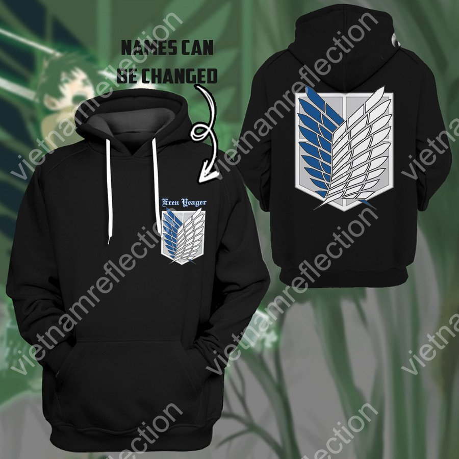 Personalized Attack On Titan Scouting Legion Black Version 3d hoodie t-shirt apparel