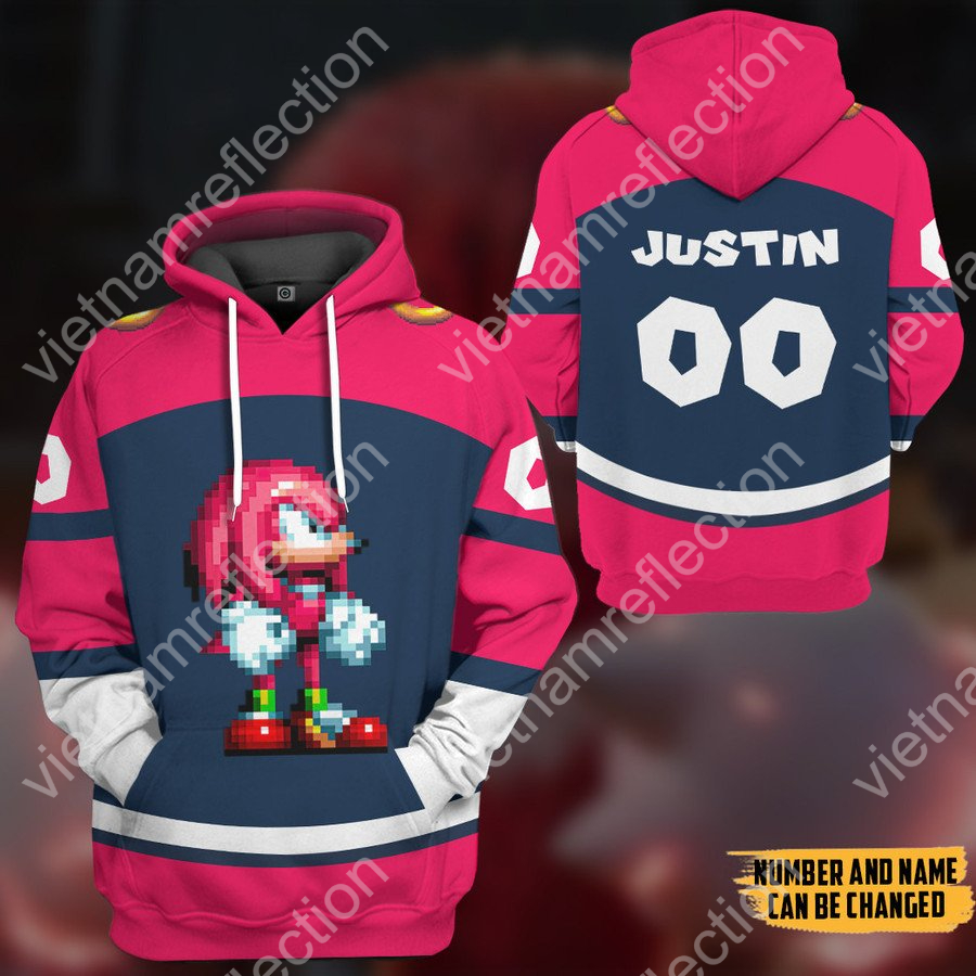 Personalized Sonic the Hedgehog Knuckles sport 3d hoodie t-shirt apparel