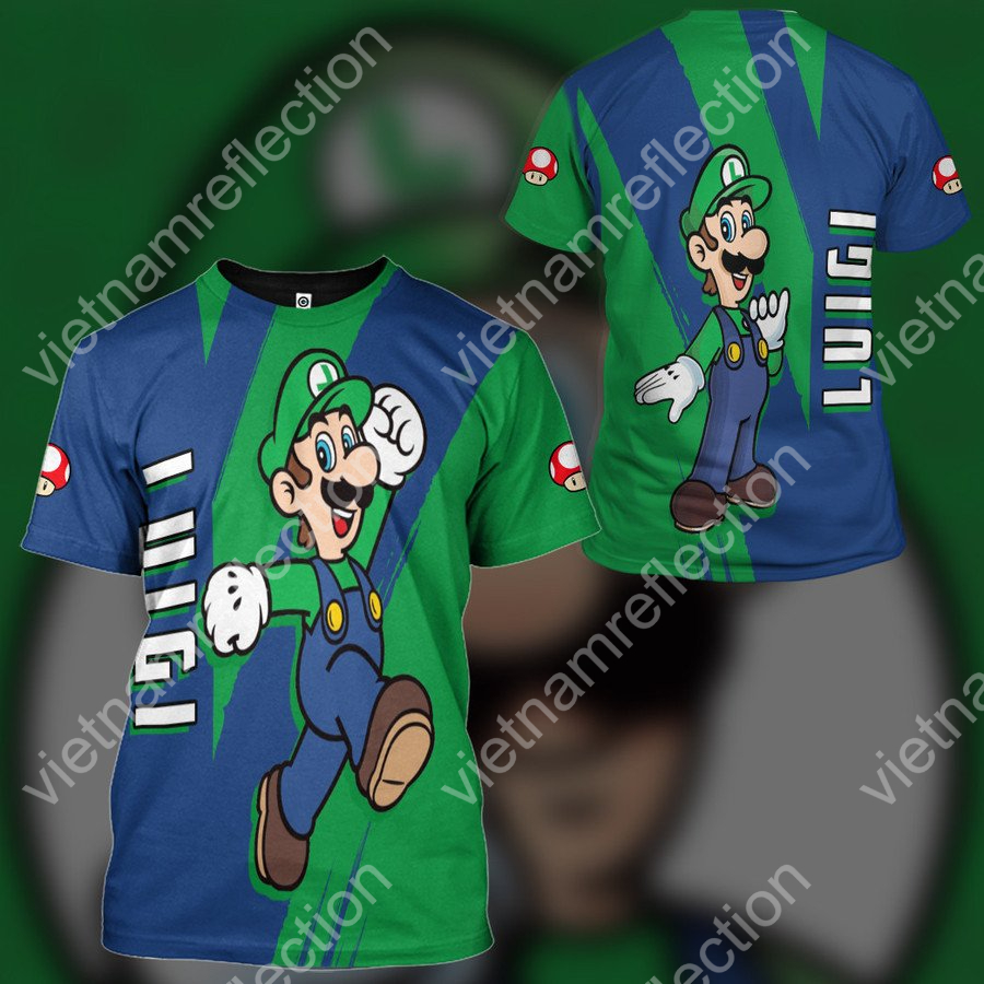 Super Mario Happy Luigi 3d hoodie t-shirt apparel