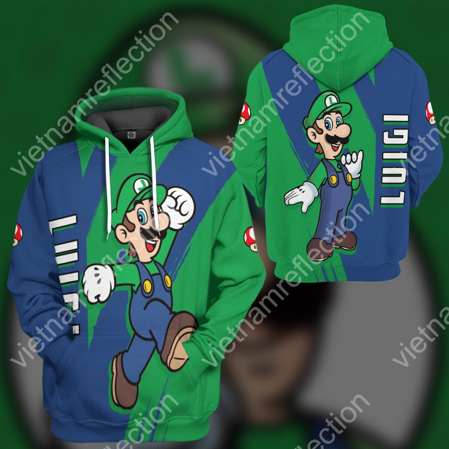 Super Mario Happy Luigi 3d hoodie t-shirt apparel