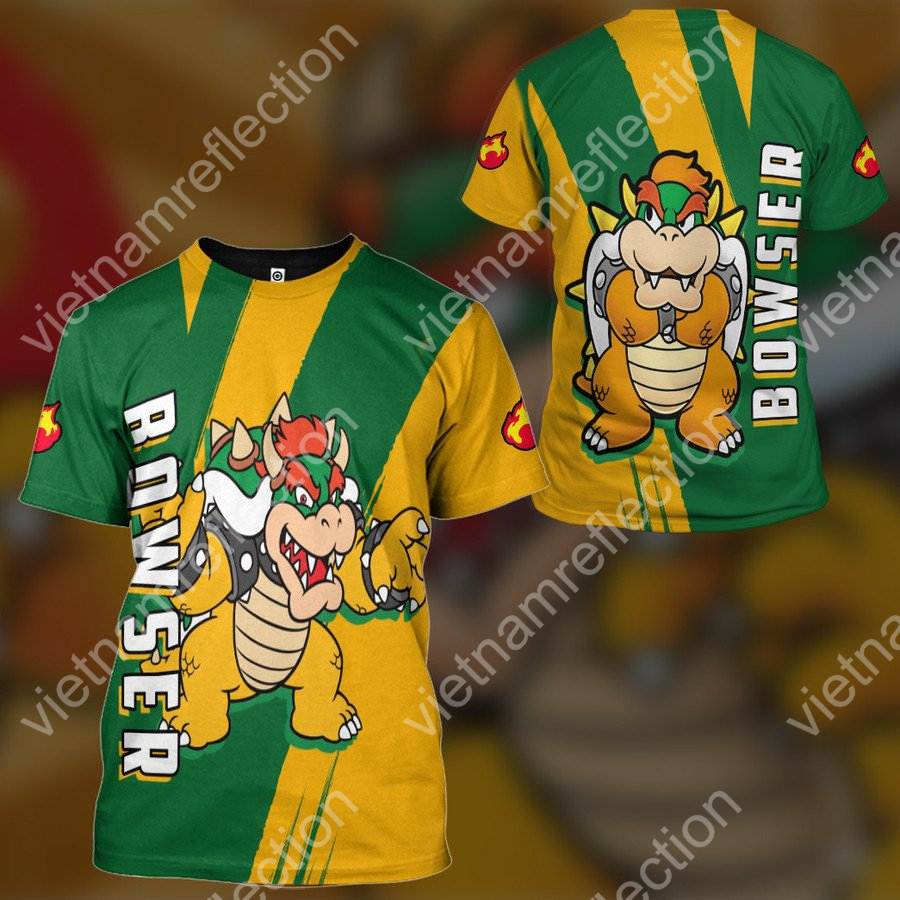 Super Mario Happy Bowser 3d hoodie t-shirt apparel