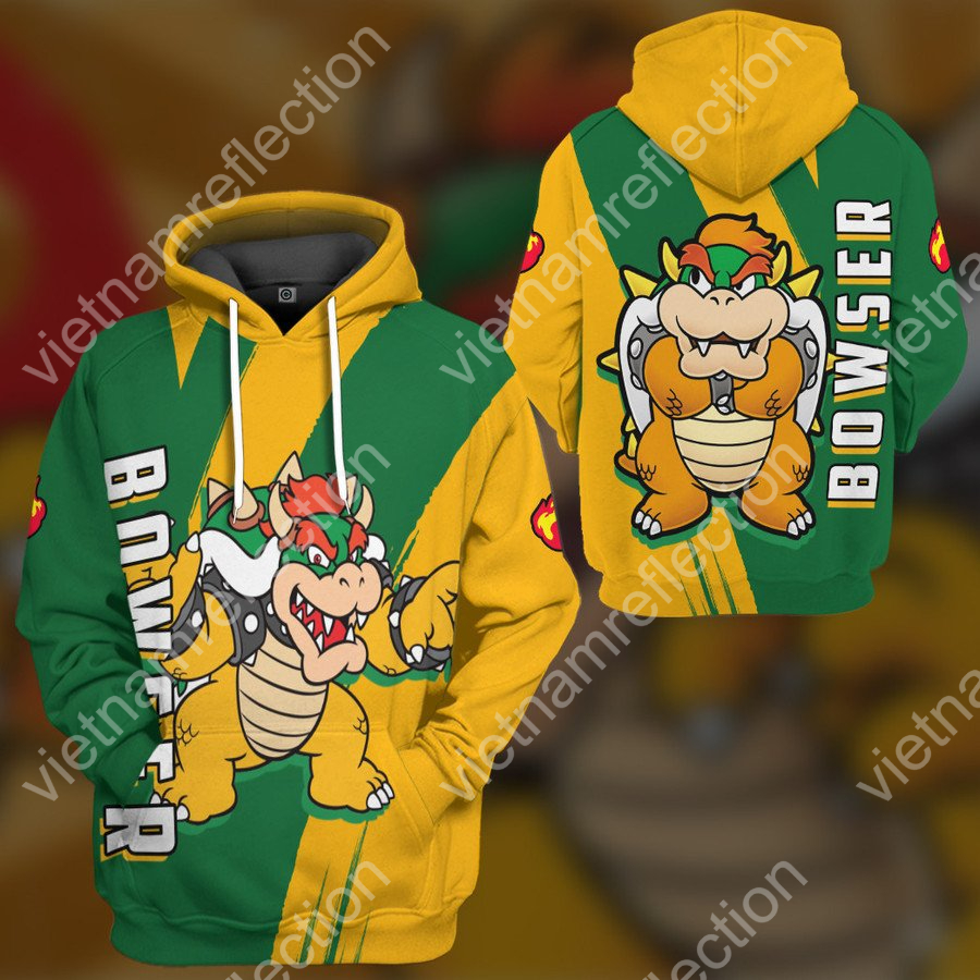 Super Mario Happy Bowser 3d hoodie t-shirt apparel