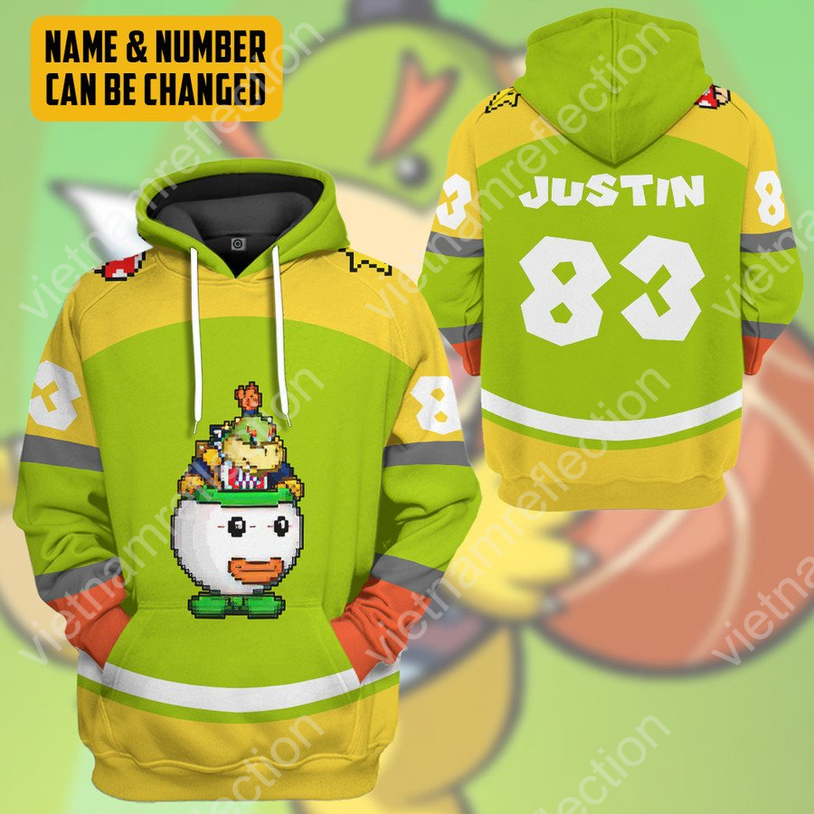 Personalized Super Mario Bowser Jr. sports 3d hoodie t-shirt apparel