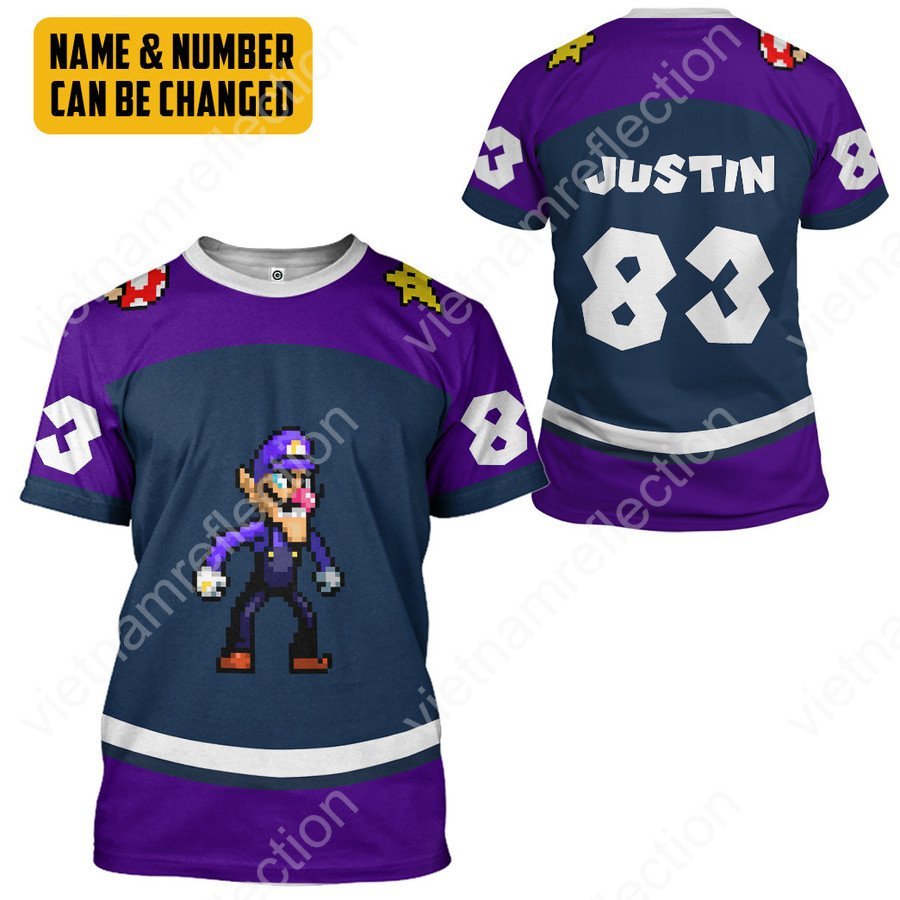 Personalized Super Mario Waluigi sports 3d hoodie t-shirt apparel