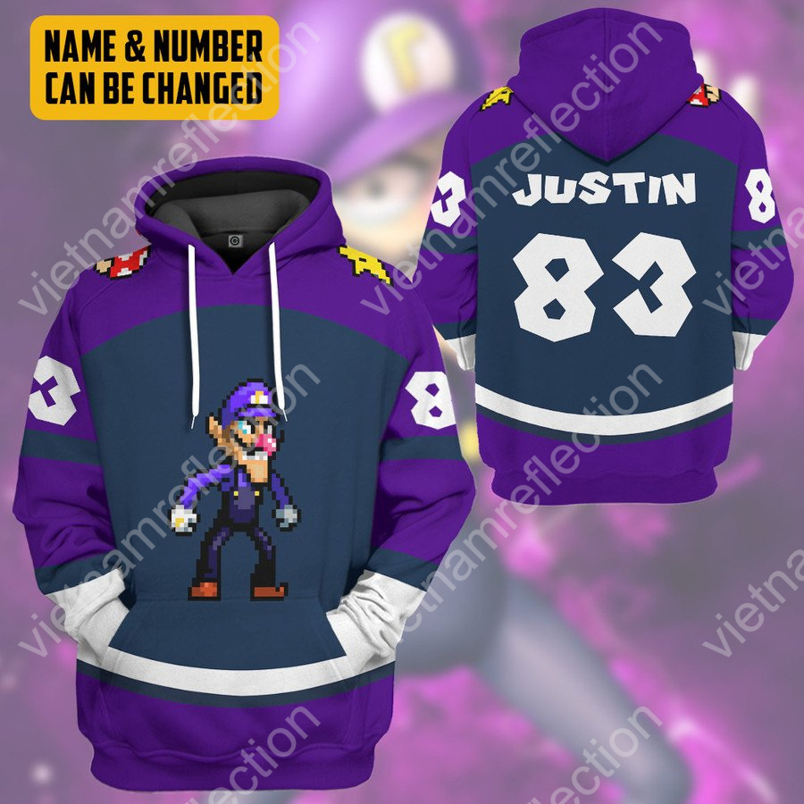 Personalized Super Mario Waluigi sports 3d hoodie t-shirt apparel