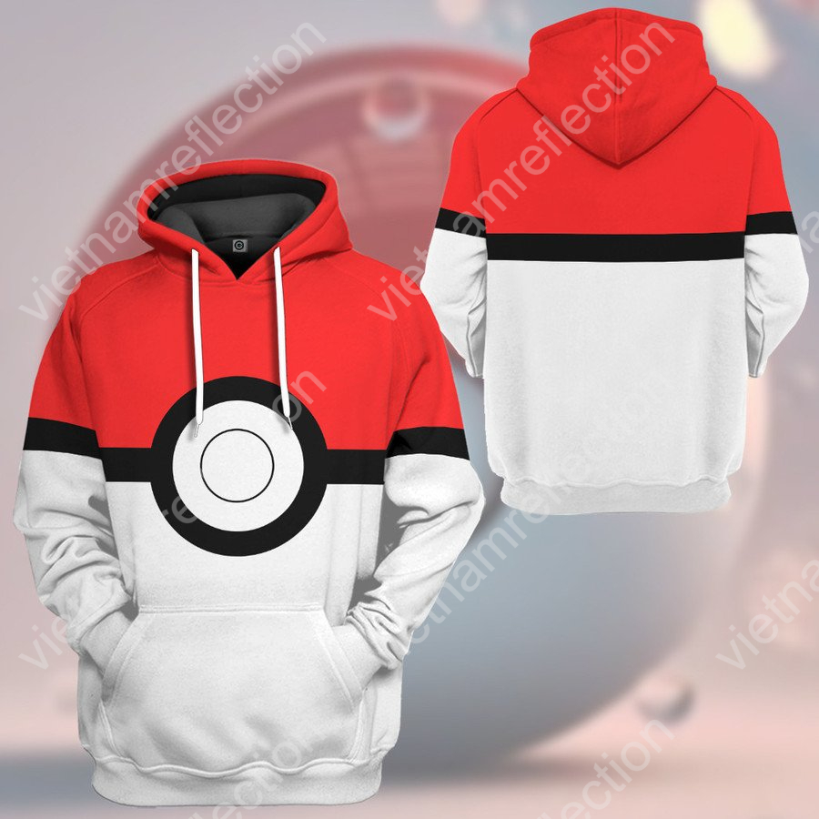 Pokemon Pokeball cosplay 3d hoodie t-shirt apparel