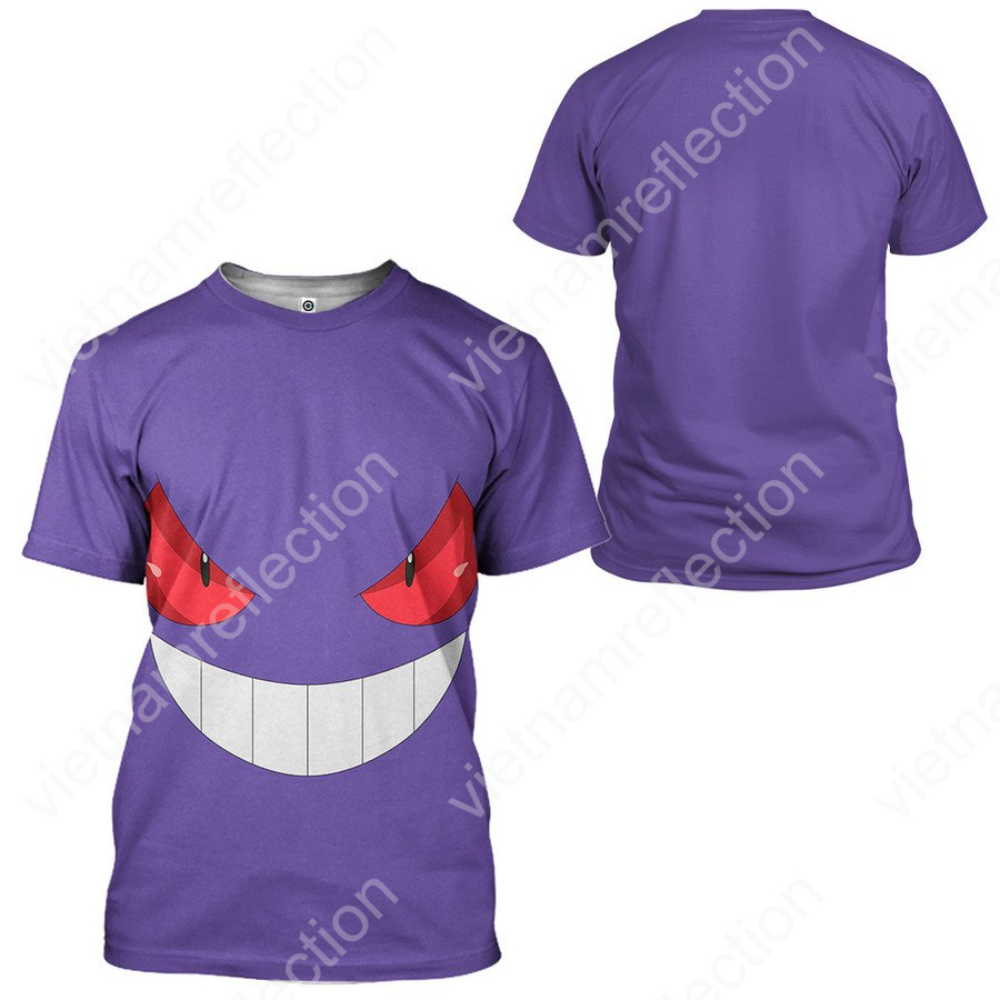 Pokemon Gengar cosplay 3d hoodie t-shirt apparel