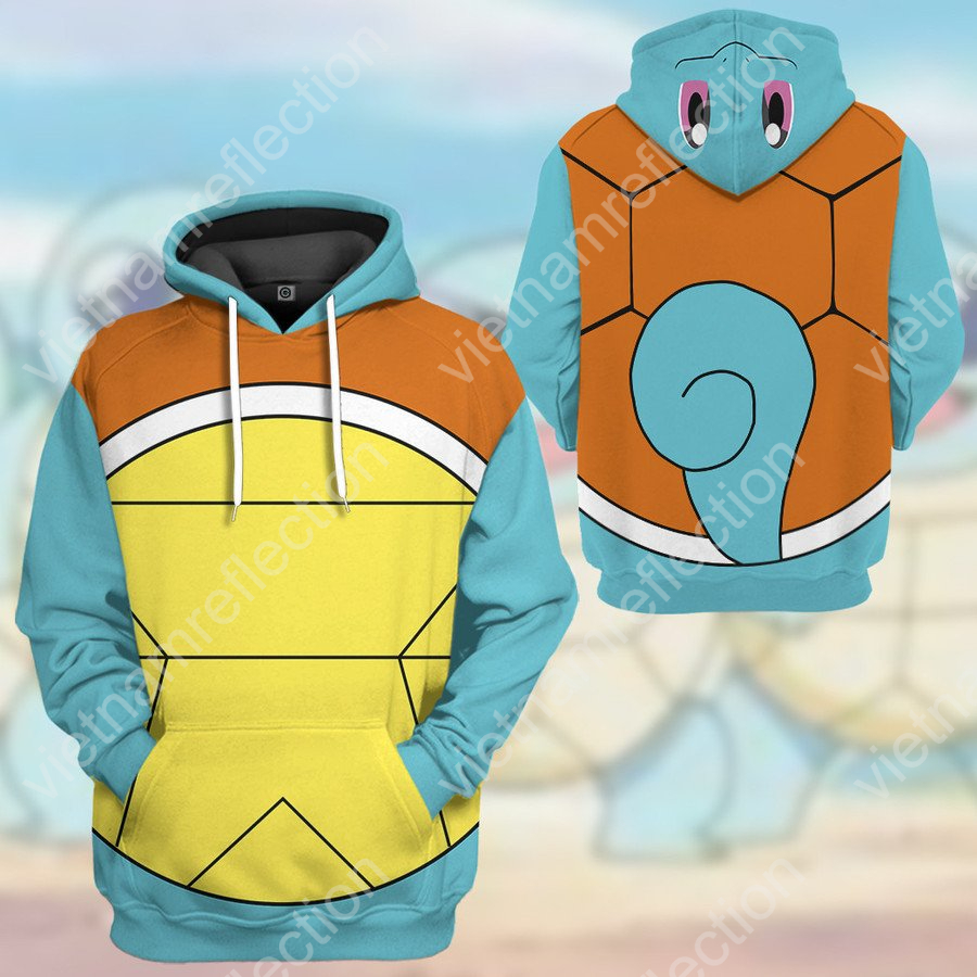 Pokemon Squirtle cosplay 3d hoodie t-shirt apparel