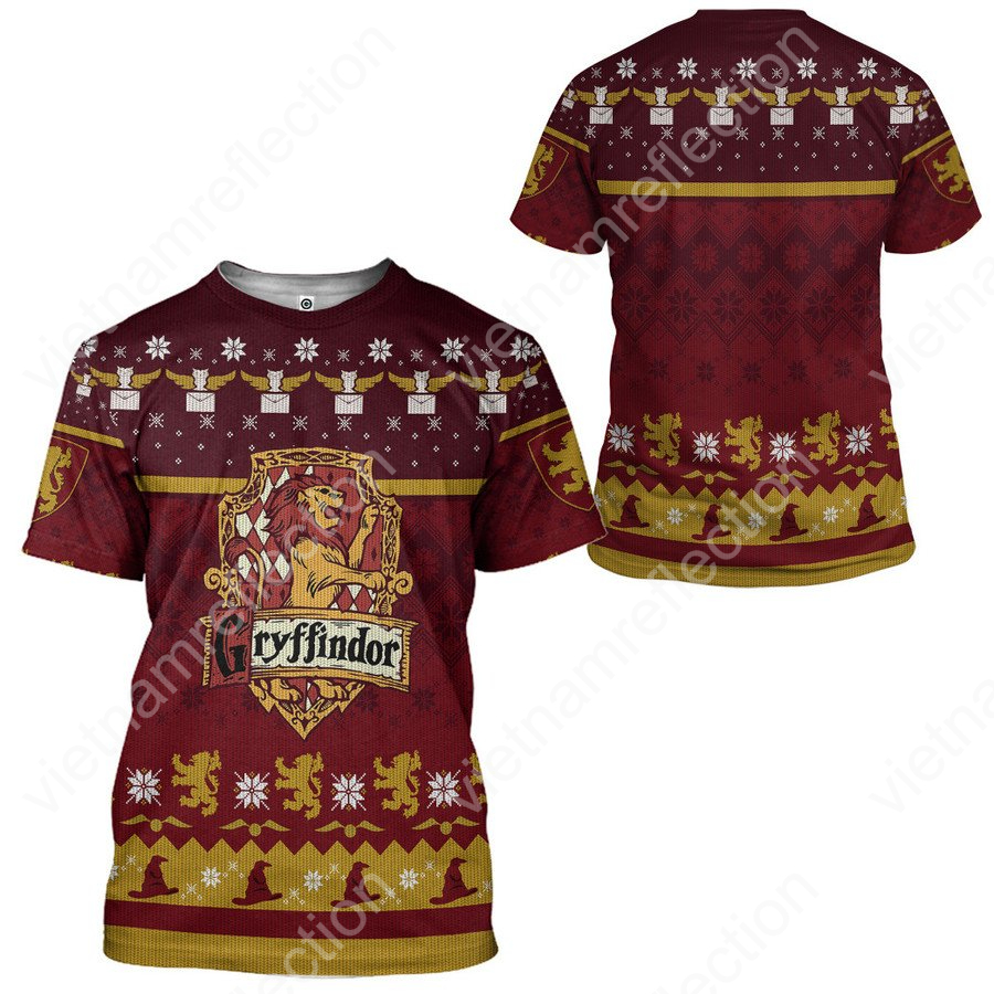 Harry Potter Gryffindor chrismast style ver 1 3d hoodie t-shirt apparel