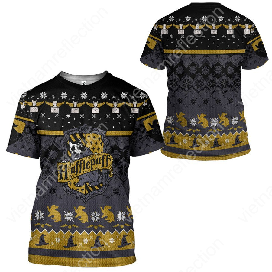 Harry Potter Hufflepuff chrismast style ver 1 3d hoodie t-shirt apparel