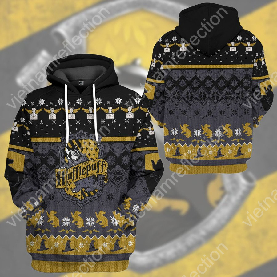 Harry Potter Hufflepuff chrismast style ver 1 3d hoodie t-shirt apparel