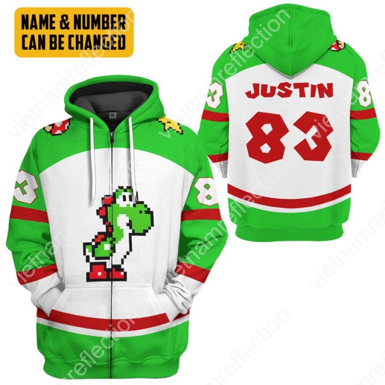 Personalized Super Mario Yoshi sports 3d hoodie t-shirt apparel