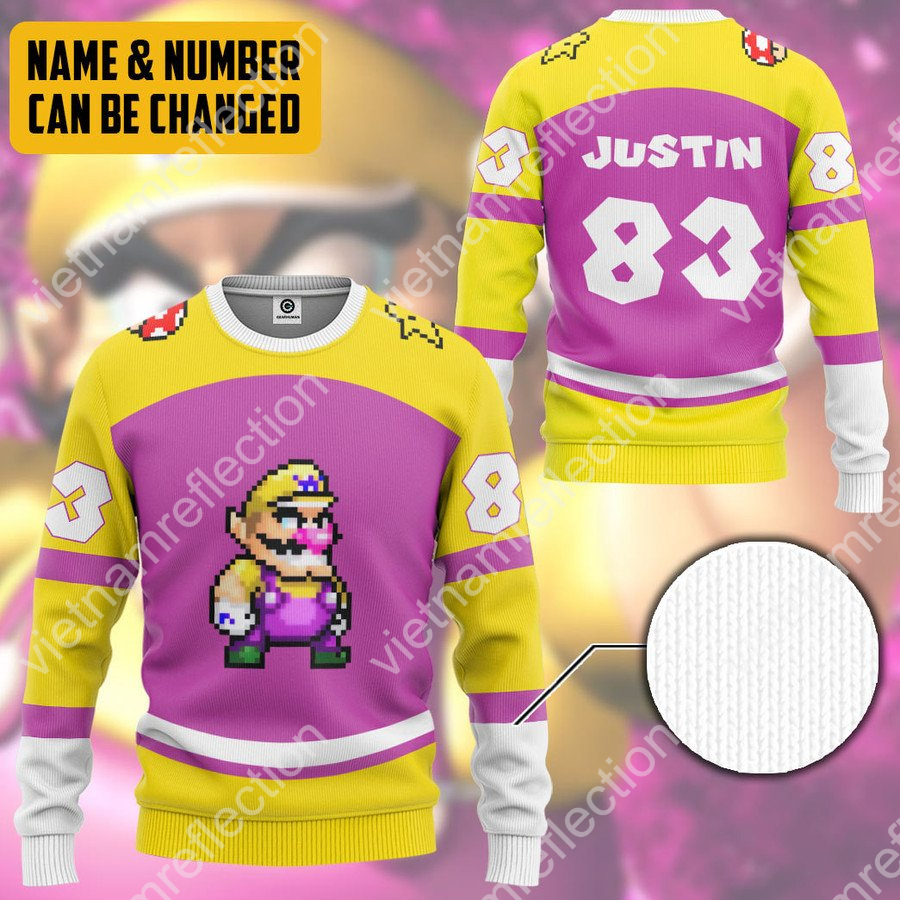 Personalized Super Mario Wario sports 3d hoodie t-shirt apparel