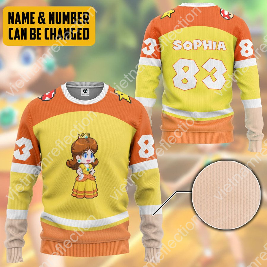 Personalized Super Mario Princess Daisy sports 3d hoodie t-shirt apparel