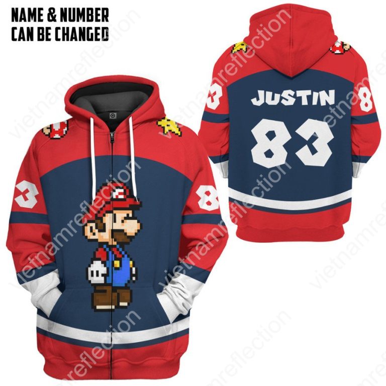Personalized Super Mario Mario sports 3d hoodie t-shirt apparel