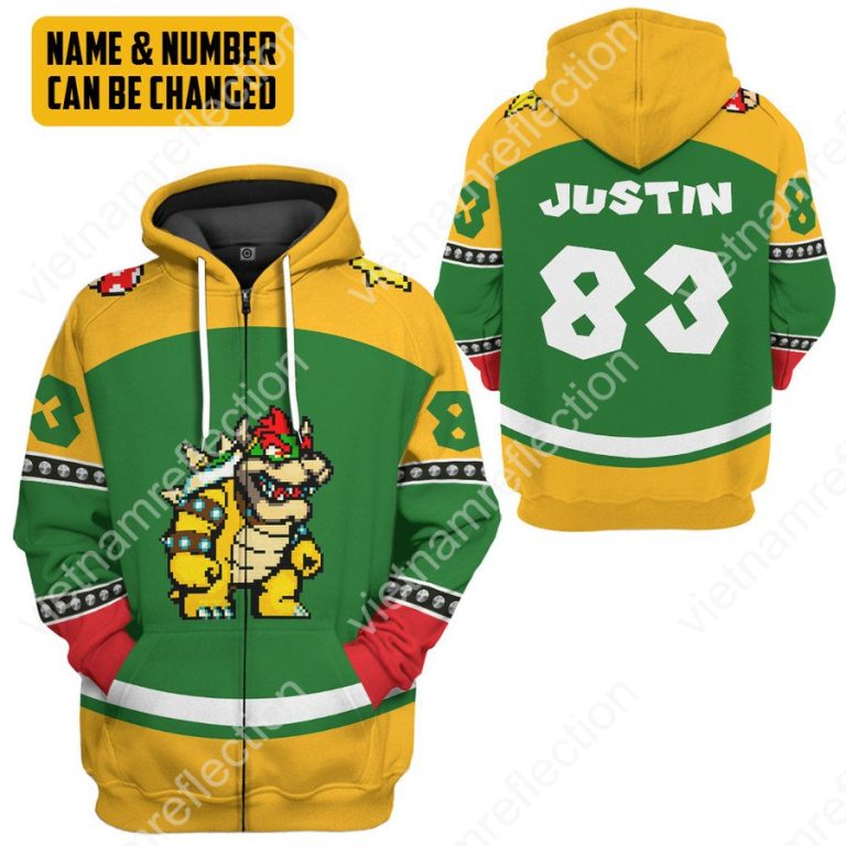 Personalized Super Mario Bowser sports 3d hoodie t-shirt apparel