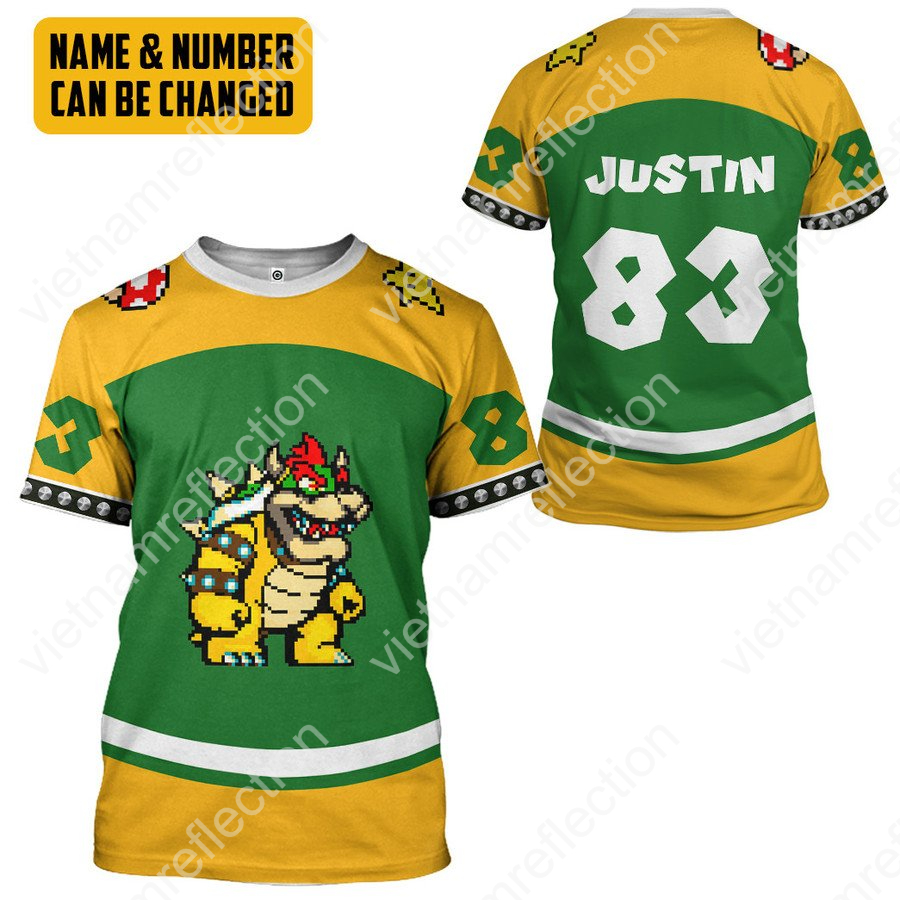 Personalized Super Mario Bowser sports 3d hoodie t-shirt apparel