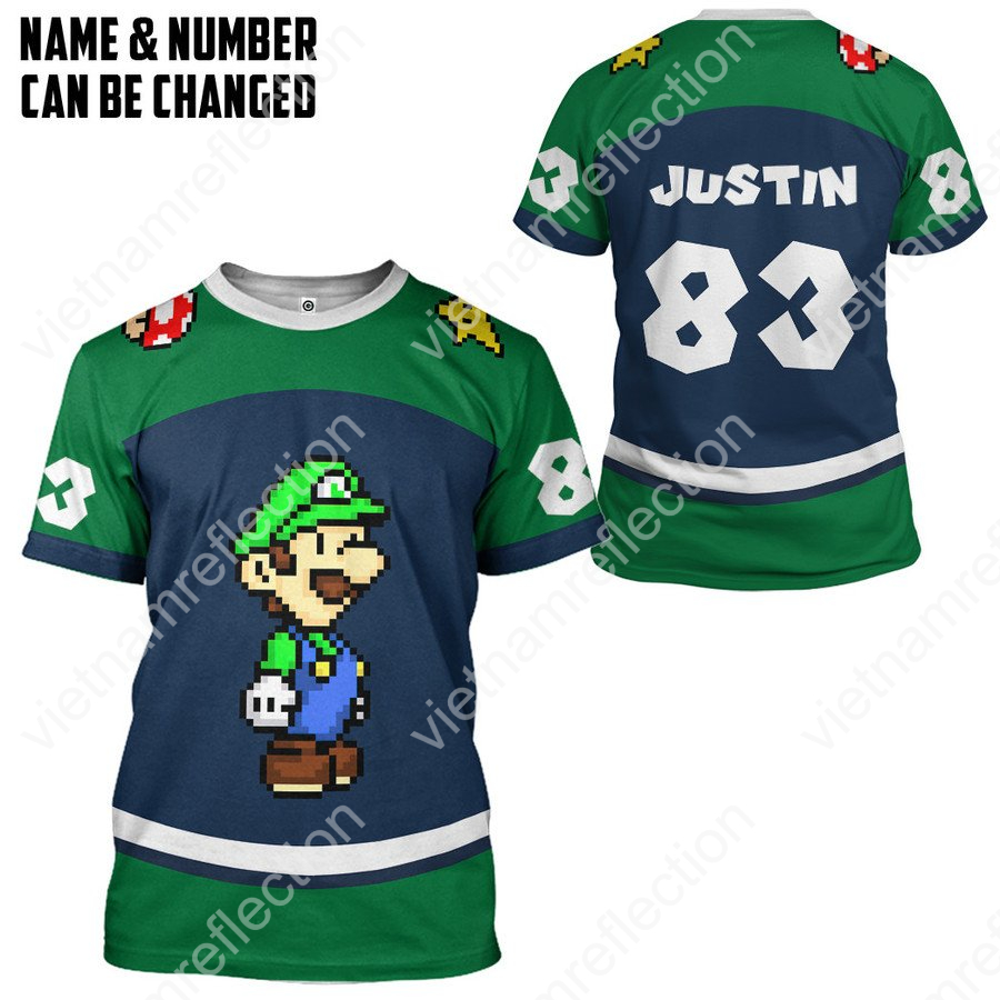 Personalized Super Mario Luigi sports 3d hoodie t-shirt apparel