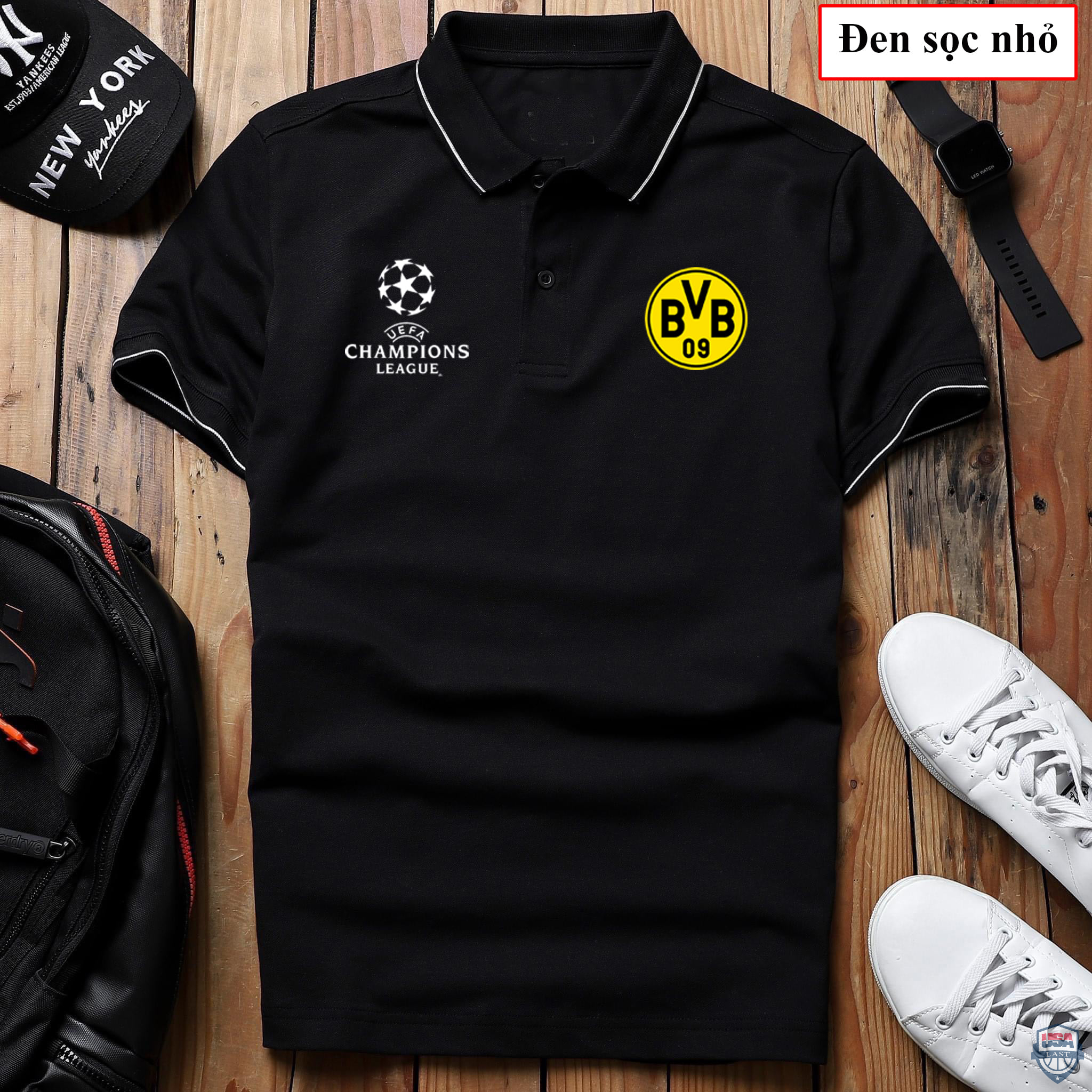 Borussia Dortmund UEFA Champions League Black Polo Shirt