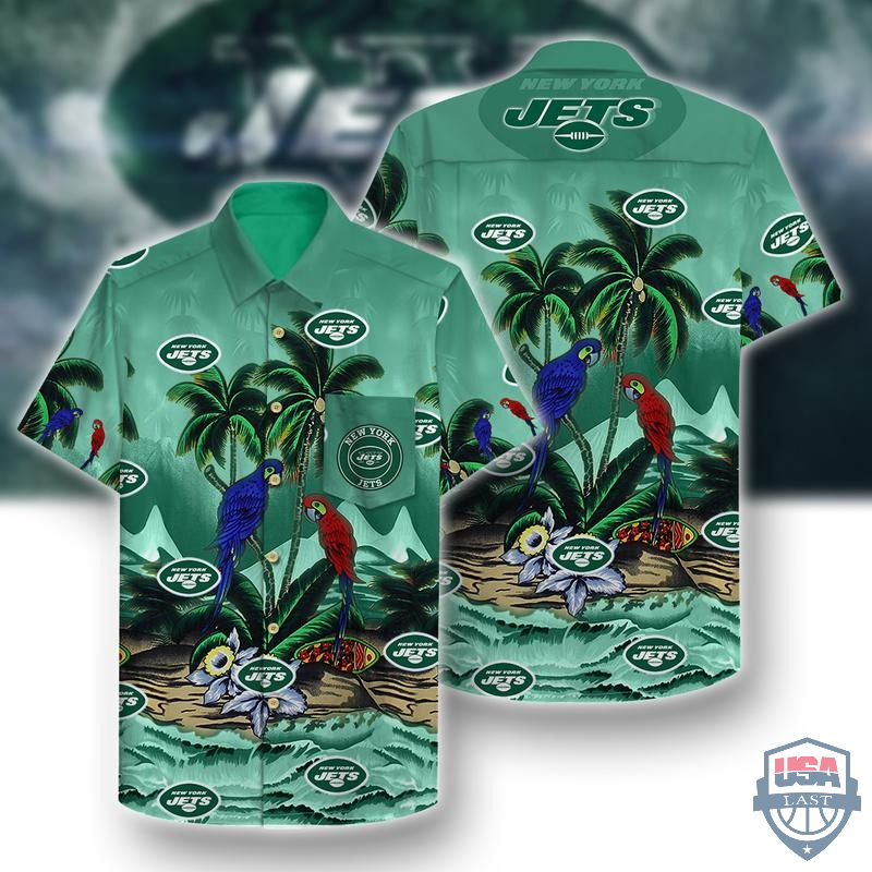 New York Jets Parrots Hawaiian Shirt