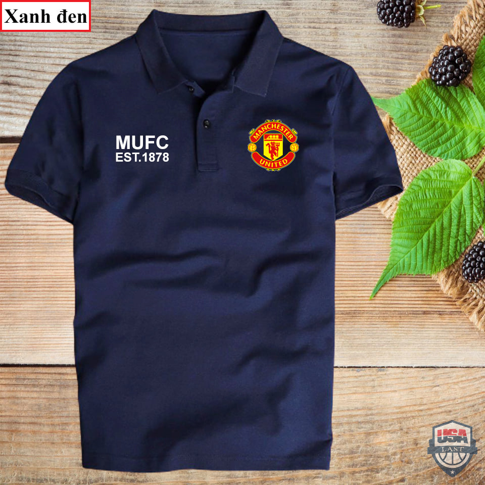 Manchester United MUFC EST 1878 Navy Polo Shirt