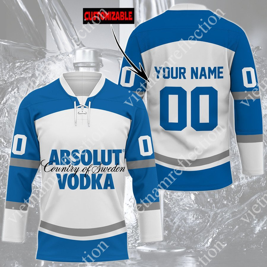 Personalized Absolut Vodka hockey jersey