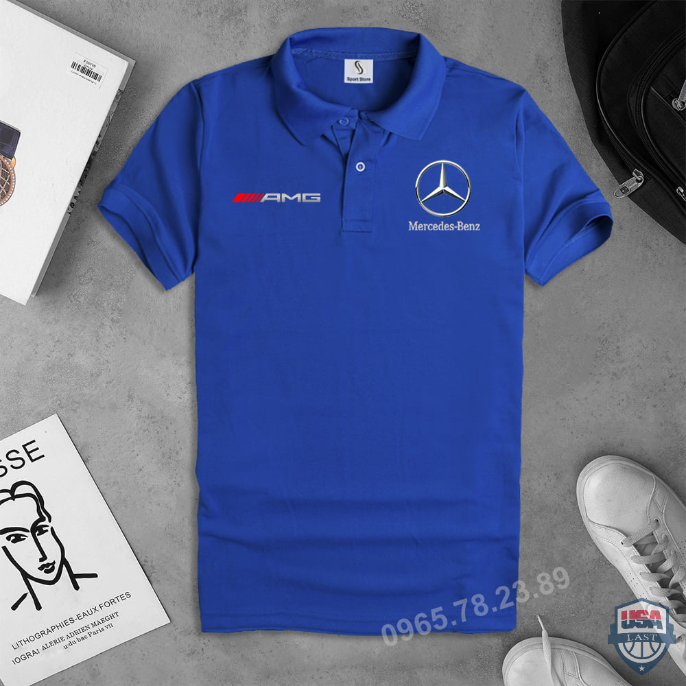 Mercedes Benz AMG Royal Blue 3D Polo Shirt