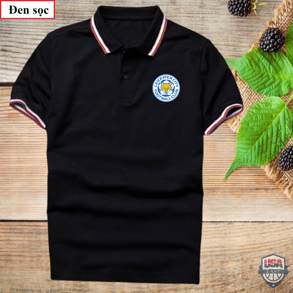 Leicester City Football Club Black Polo Shirt