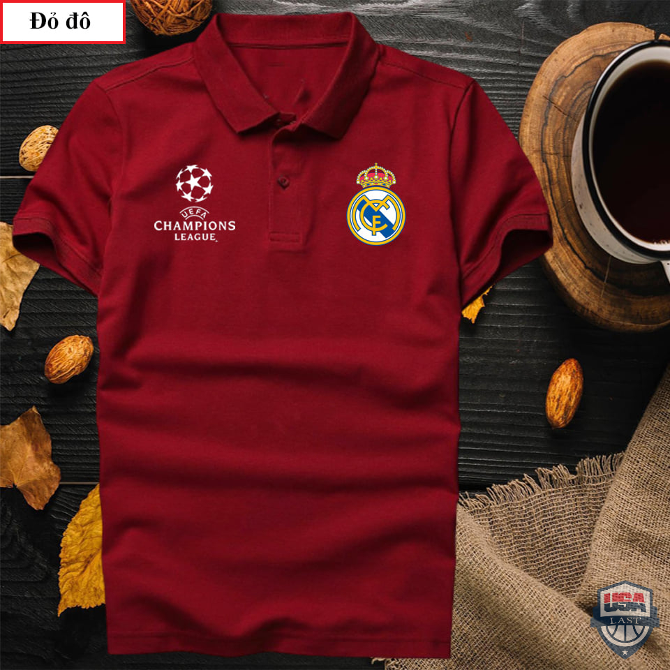 Real Madrid UEFA Champions League Red Polo Shirt