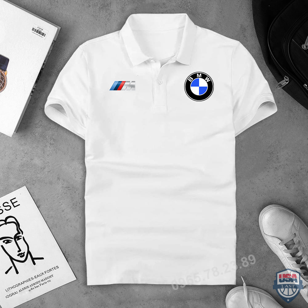BMW White 3D Polo Shirt