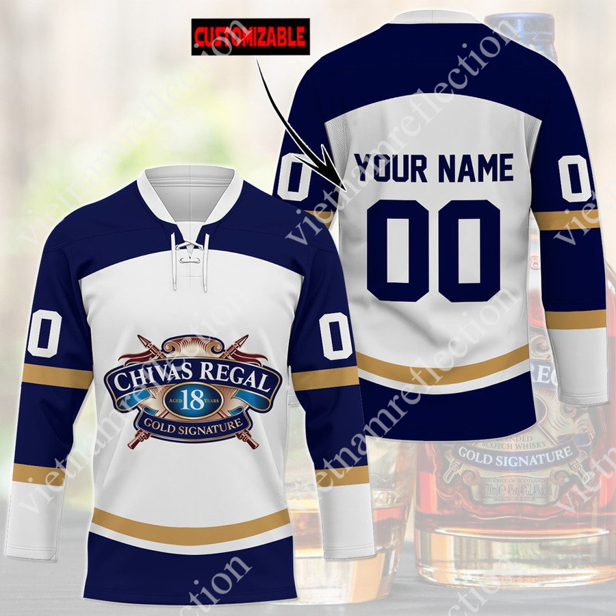 Personalized Chivas Regal 18 whisky hockey jersey