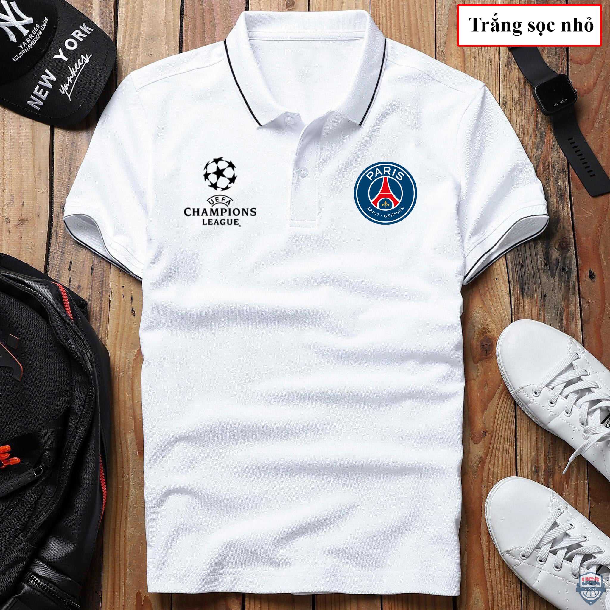 Paris Saint Germain UEFA Champions League White Polo Shirt