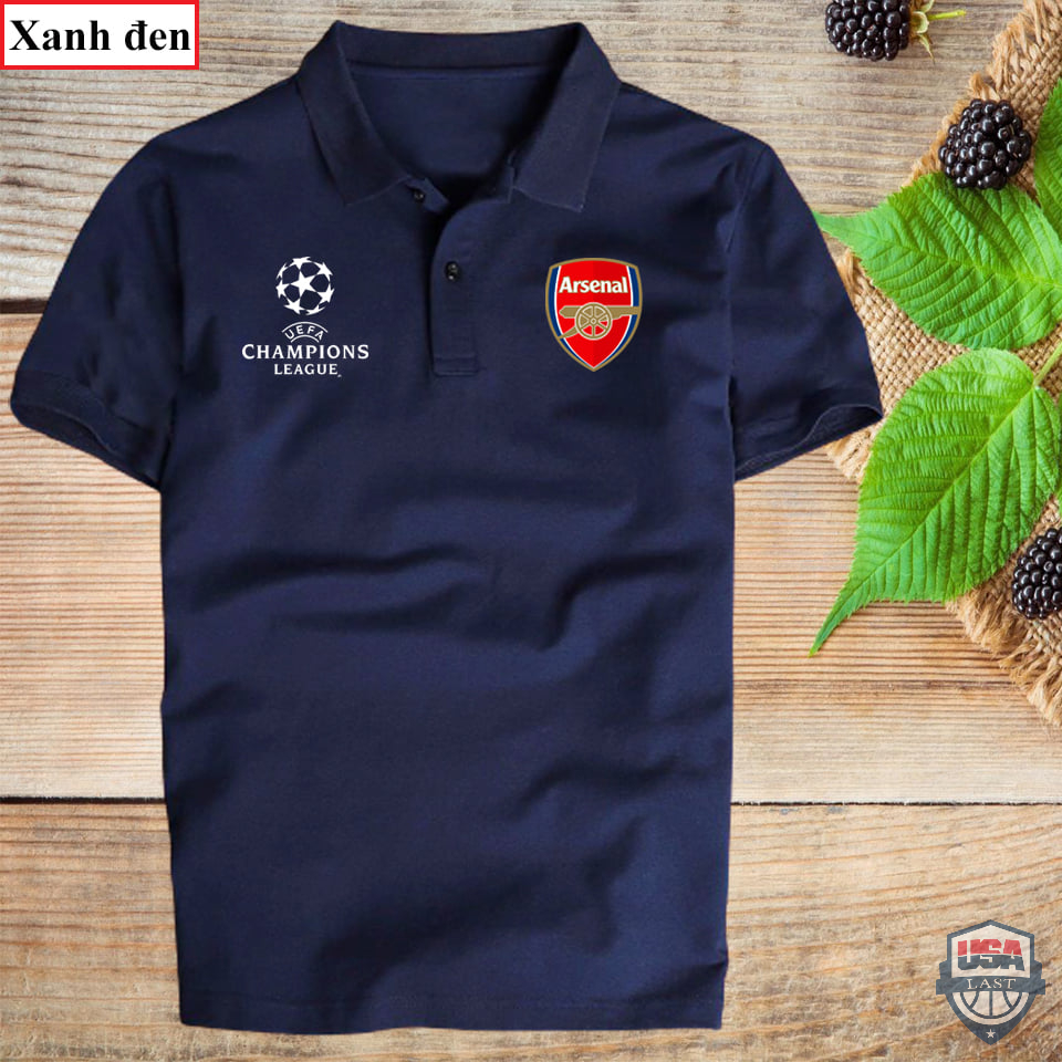 Arsenal UEFA Champions League Navy Polo Shirt