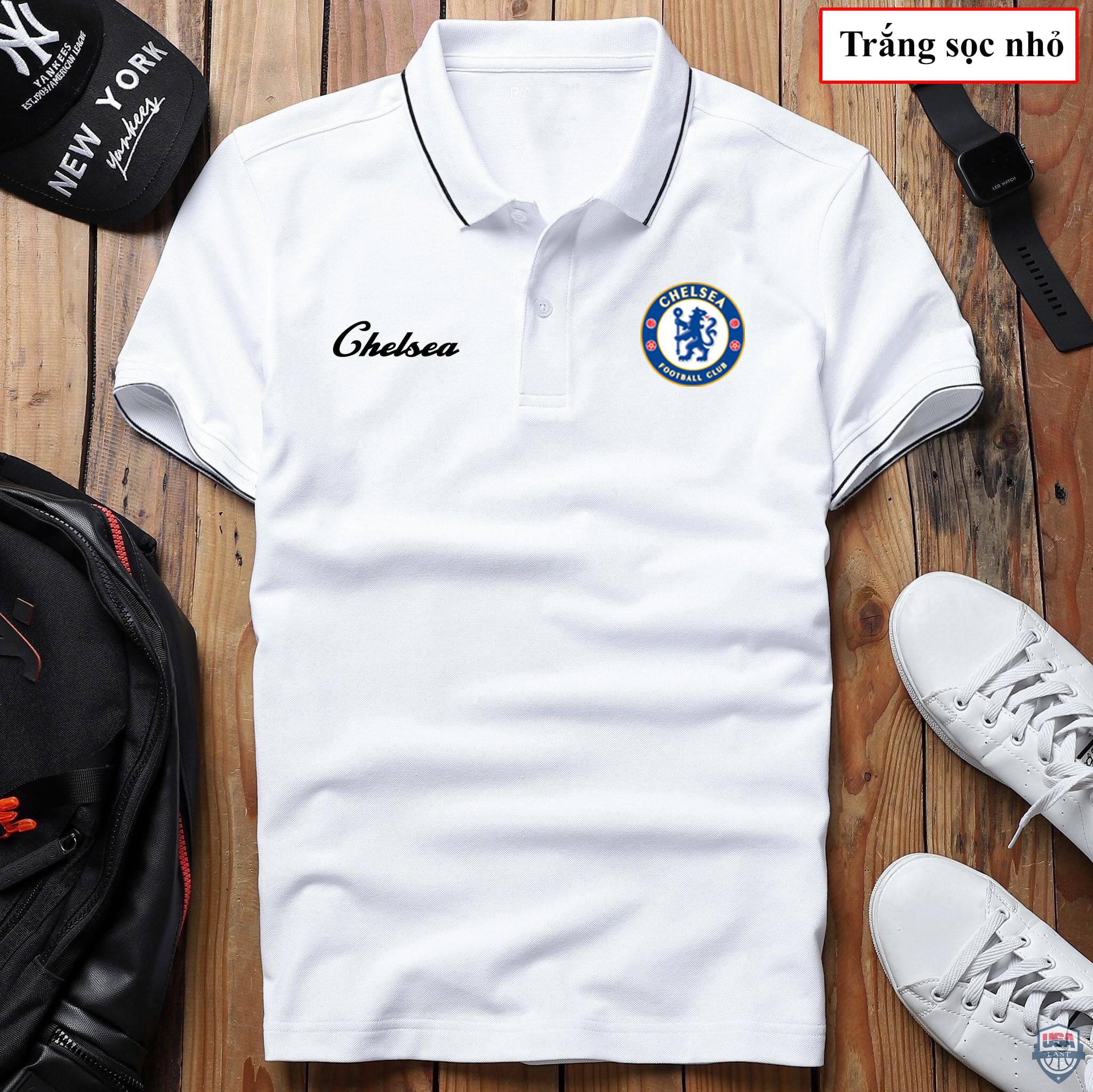 Chelsea Football Club White Polo Shirt