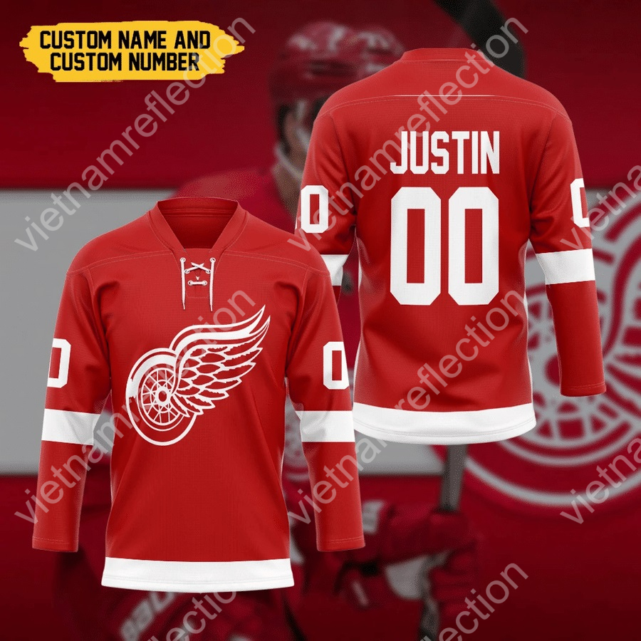 Personalized Detroit Red Wings NHL hockey jersey