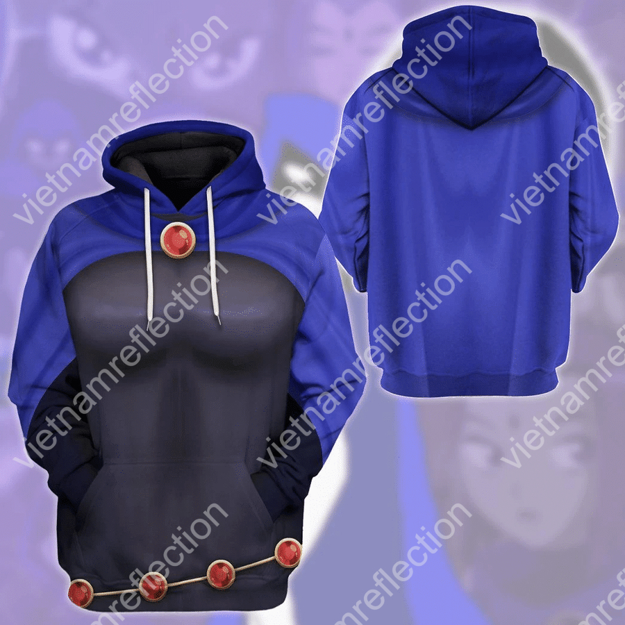 Teen Titans Raven cosplay 3d hoodie t-shirt apparel