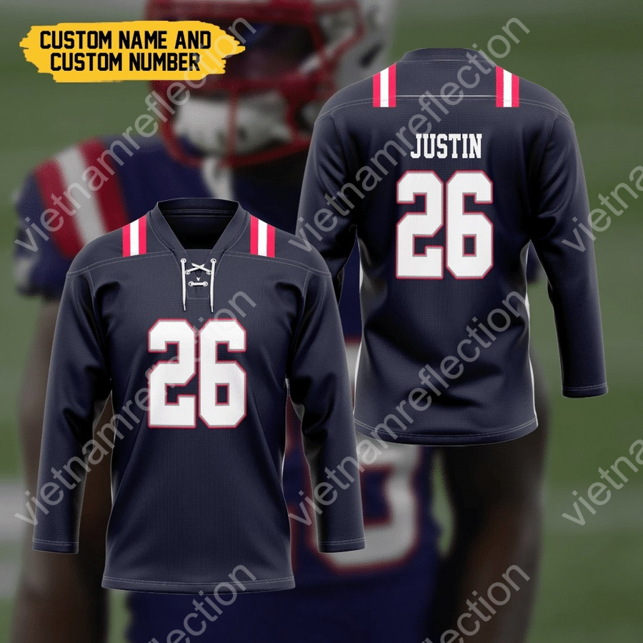 Personalized New England Patriots NFL hockey jersey