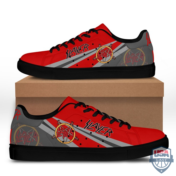Slayer Grey Red Stan Smith Shoes