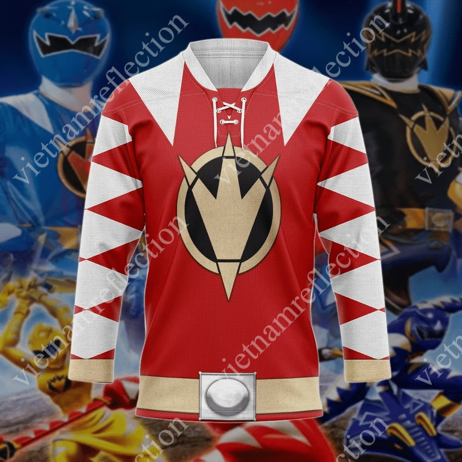 Power Rangers Dino Thunder Red Ranger hockey jersey