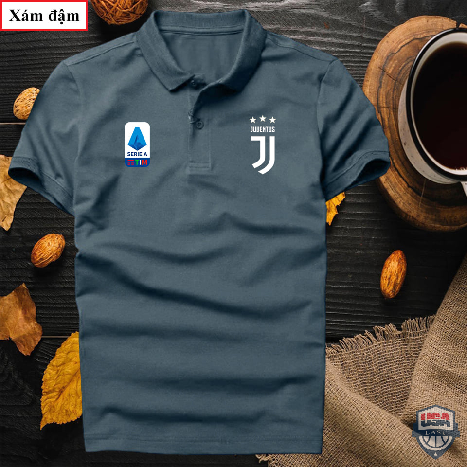 Serie A Juventus Football Club Dark Grey Polo Shirt