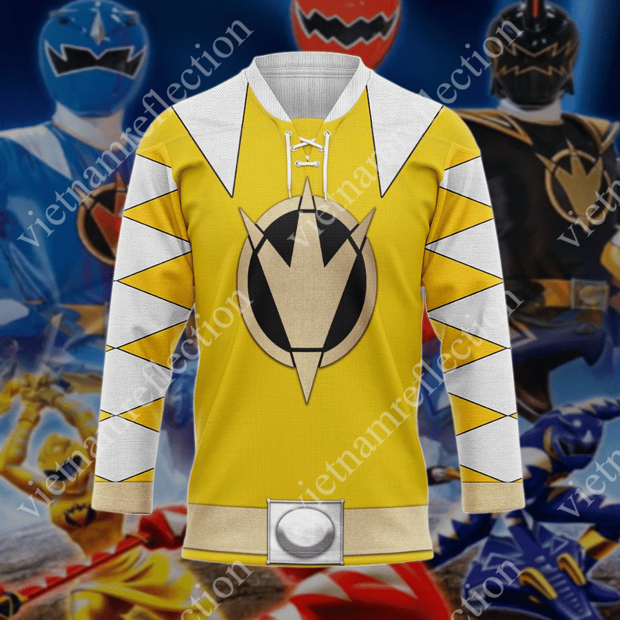 Power Rangers Dino Thunder Yellow Ranger hockey jersey