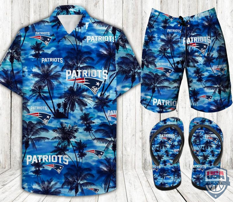 New England Patriots Hawaiian Shirt Beach Short And Flip Flops