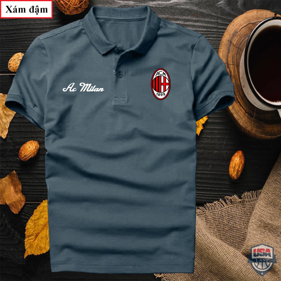 AC Milan Football Club Dark Grey Polo Shirt