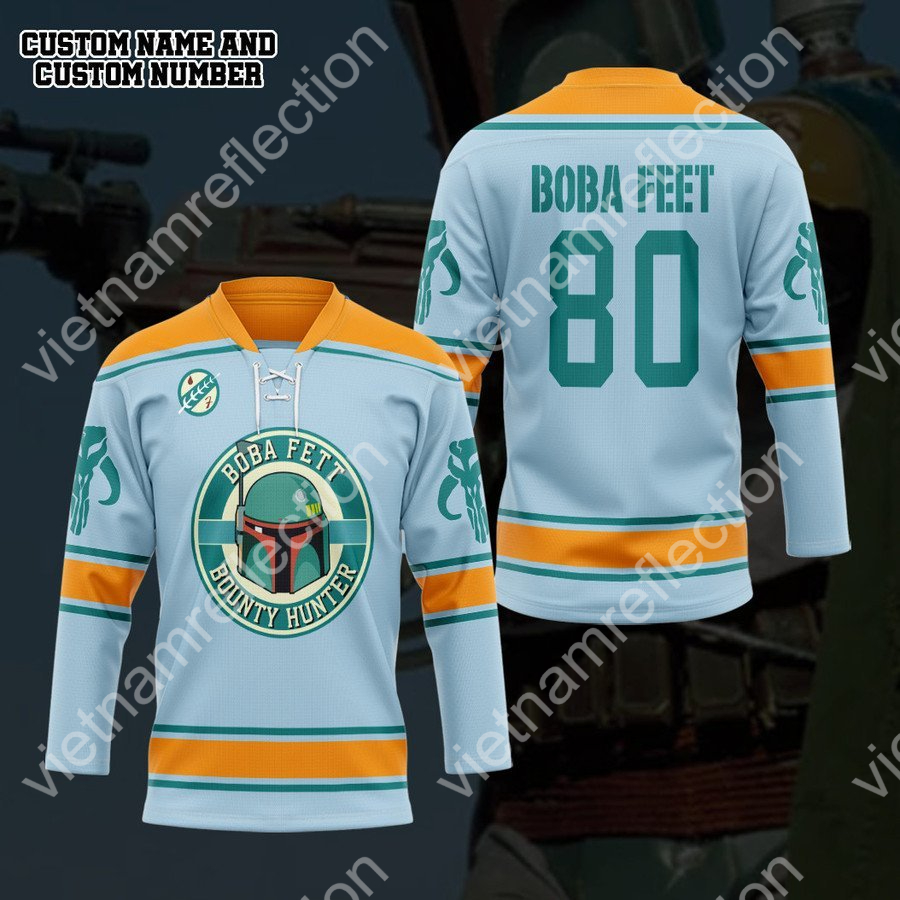 Personalized Star Wars Boba Fett Bounty Hunter hockey jersey