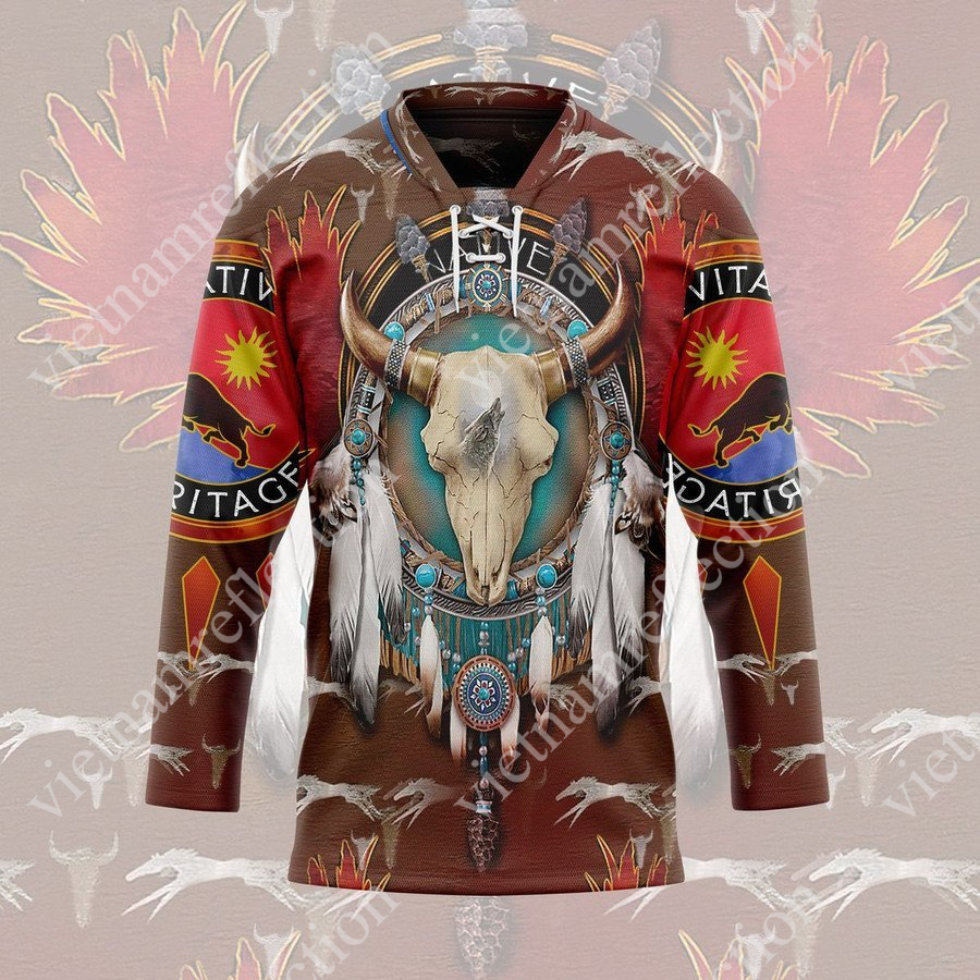 Native American wolf hockey jersey