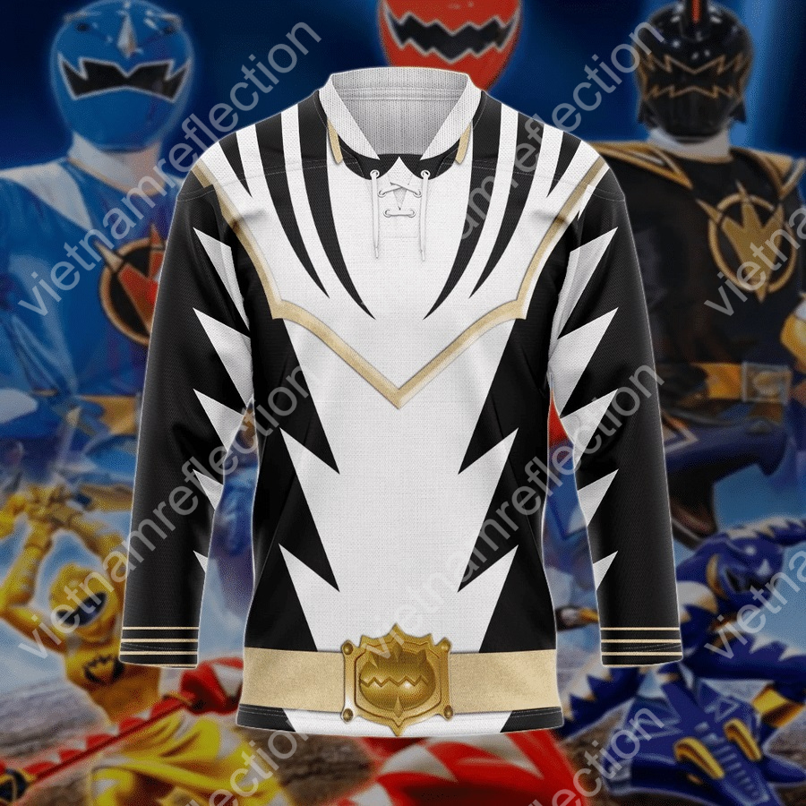 Power Rangers Dino Thunder White Ranger hockey jersey