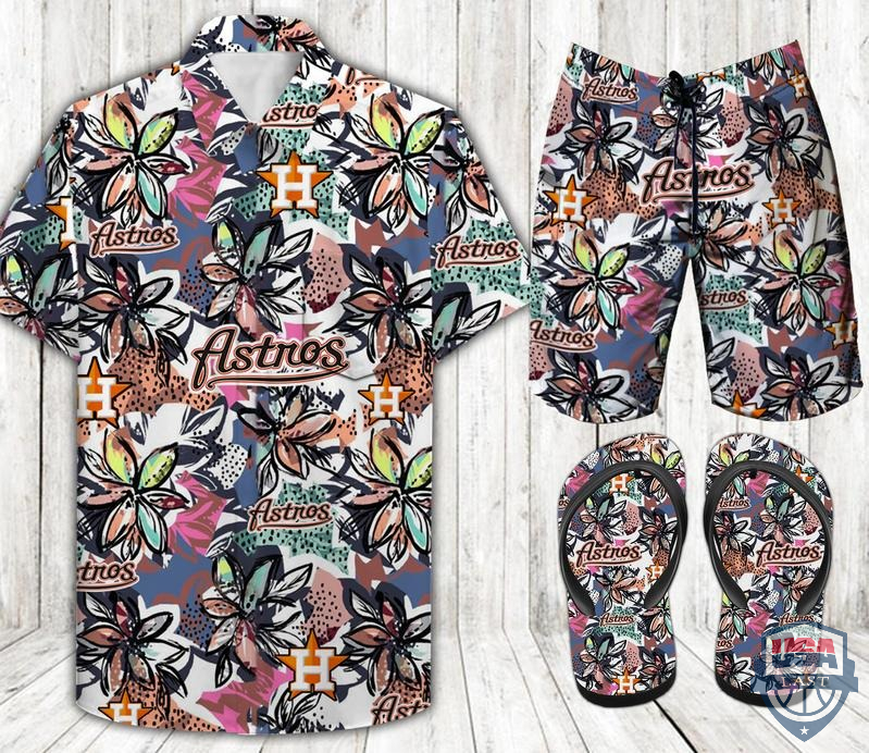 Houston Astros Hawaiian Shirt Beach Short And Flip Flops