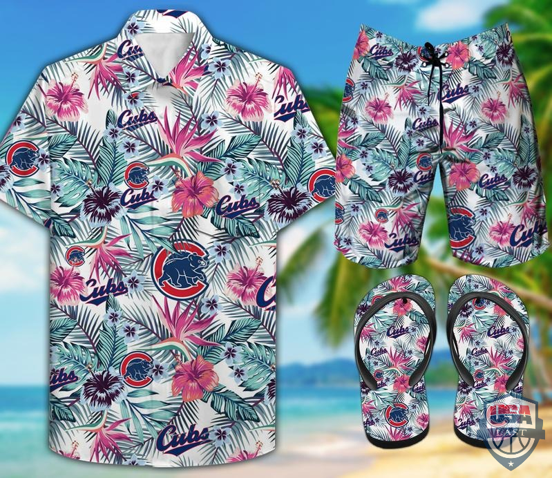 Chicago Cubs Hawaiian Shirt Beach Short And Flip Flops