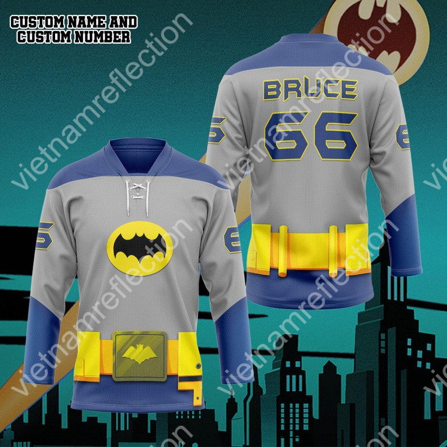 Personalized Bat Man hockey jersey